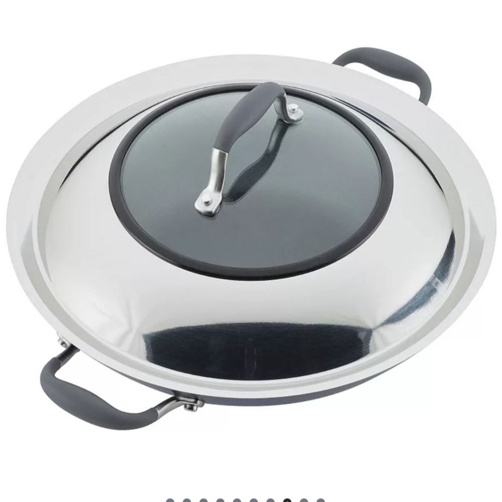 Anolon Advanced Home Hard-Anodized Nonstick (14-Inch Covered Wok, Onyx)